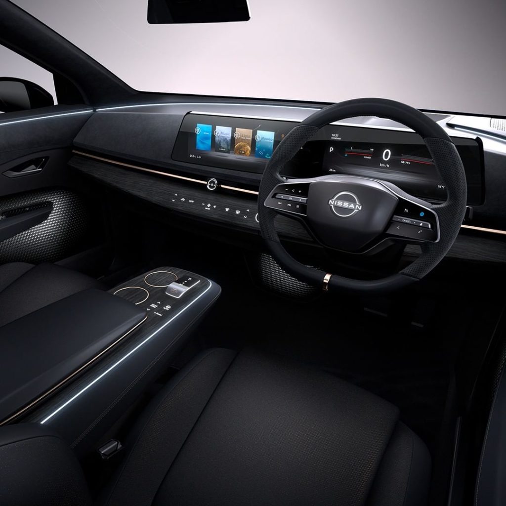 Nissan: “For the #Ariya concept we used darker colors on the lower sections and lighter … "For the #Ariya concept we used darker colors on the lower sections and lighter ...