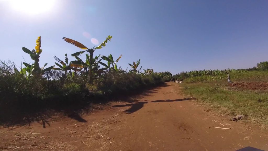 Driving in Rwandan village near Rwamagana - Bugugu
