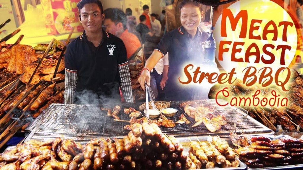 STREET BBQ MEAT FEAST! Street Food Tour of Phnom Penh Cambodia STREET BBQ MEAT FEAST! Street Food Tour of Phnom Penh Cambodia