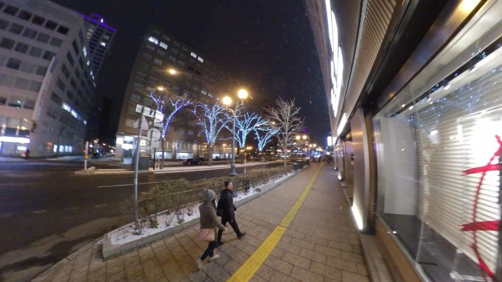 Japan Hokkaido Sapporo Winter Illumination - Sapporoekimae dori 360 Video (5.7K)