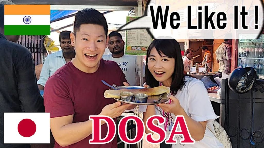 2 Japanese in India - Dosa, Street Food of Mumbai !! -  हमने डोसा खाया !! Ft-Mayo Japan