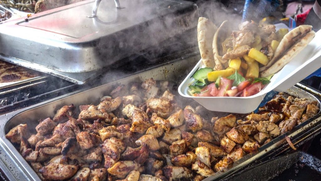 Huge Smoky Greek-Style Grill of Meat. London Street Food