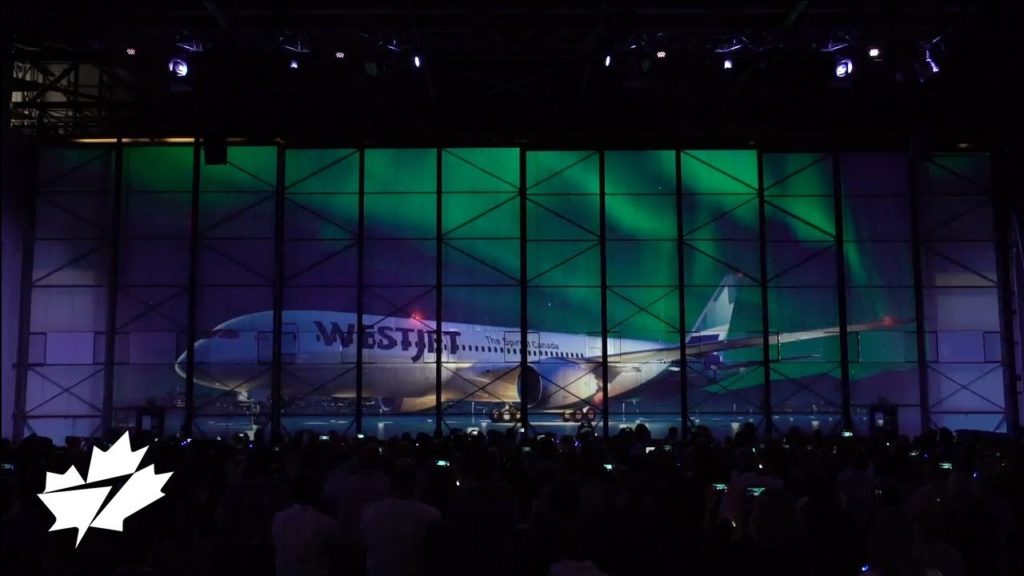 WestJet 787 Dreamliner hangar reveal live stream