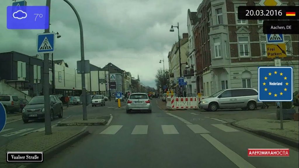 Driving from Aachen (Germany) to Vaals (Netherlands) 20.03.2016 Timelapse x4