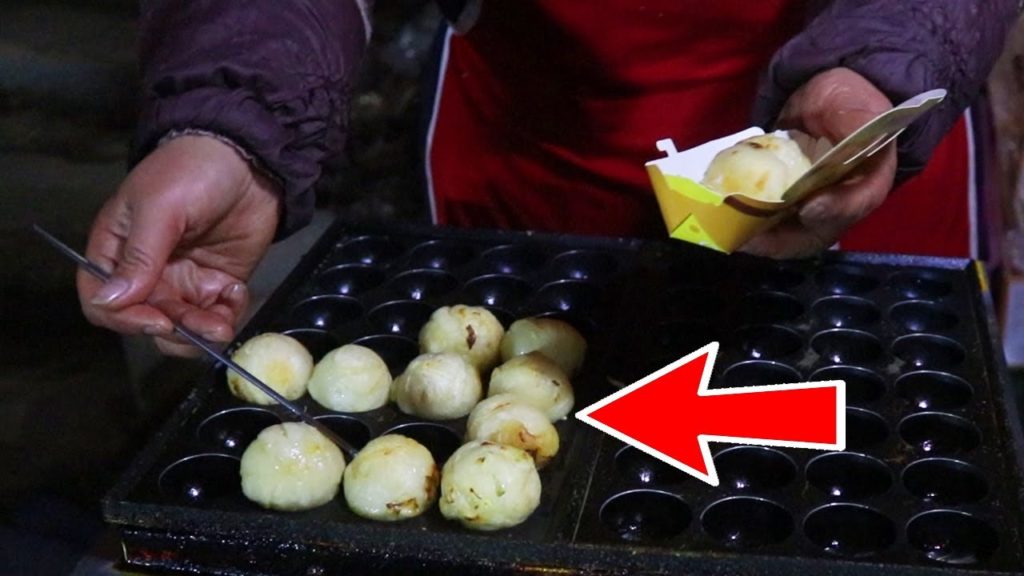 Street Food in China - Fried Dumplings and Octopus Balls