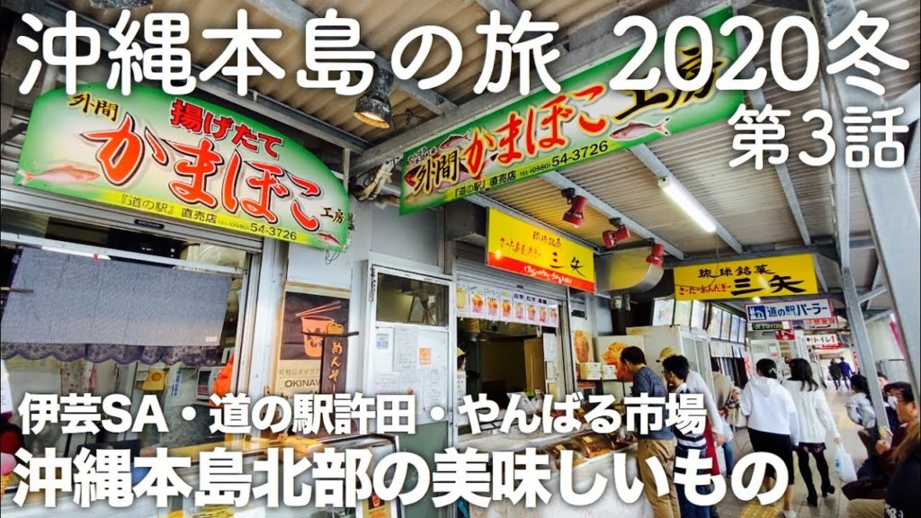 【沖縄旅行】沖縄本島の旅 2020冬 第3話 〜伊芸SA・道の駅許田・やんばる市場 沖縄本島北部の美味しいもの〜 【Igei SA・Michinoeki kyoda・Yanbalu market】