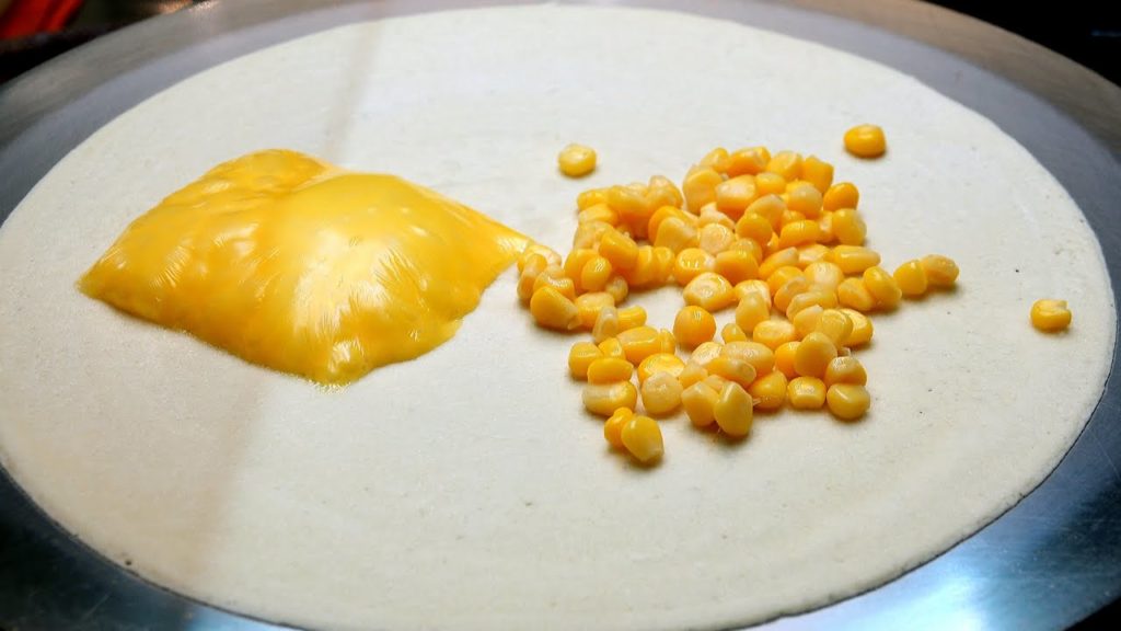 Taiwanese street food - Thick Cheese Crepe Mochi bread