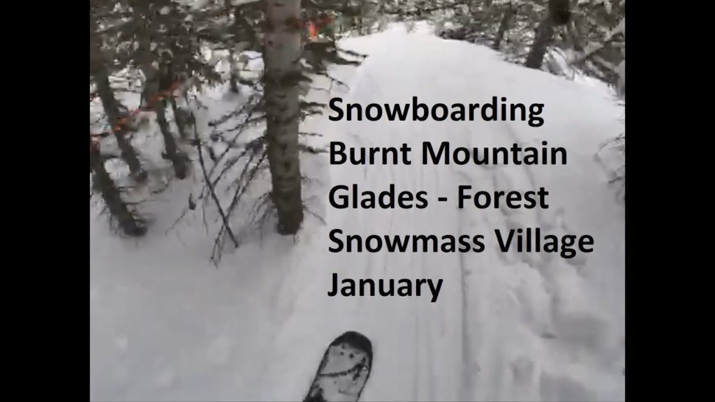 Snowboarding Burnt Mountain Glades - Forest - Snowmass Village january 2020