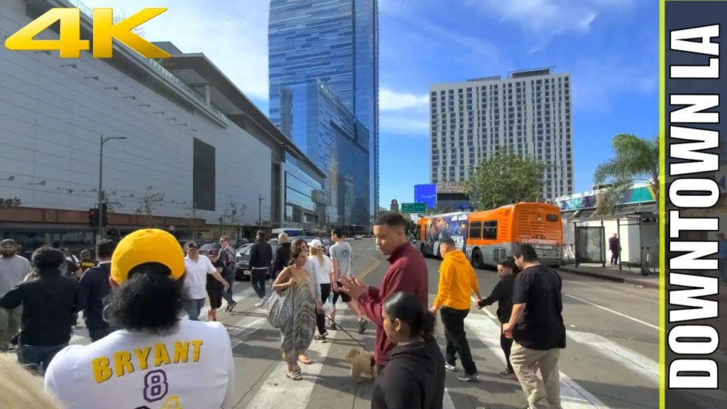 Walking to Kobe Bryant Fan Memorial at Staples Center | 4K HDR10+ Travel Videos Walking to Kobe Bryant Fan Memorial at Staples Center | 4K HDR10+ Travel Videos