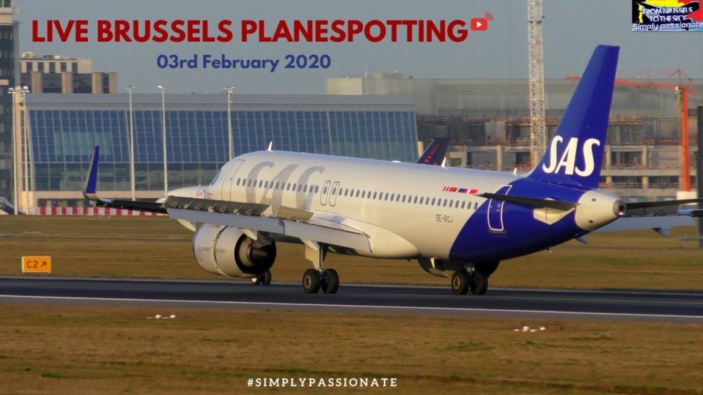 Live PlaneSpotting at Windy Brussels Airport BRU/EBBR 03rd February2020
