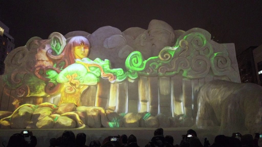 Sapporo Snow Festival 2020 projection mapping　さっぽろ雪まつり2020 プロジェクションマッピング ALL IS ONE™世界のはじまり、アイヌ物語