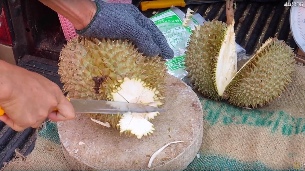 Durian Fruit Cutting Skills - Thai Street Food