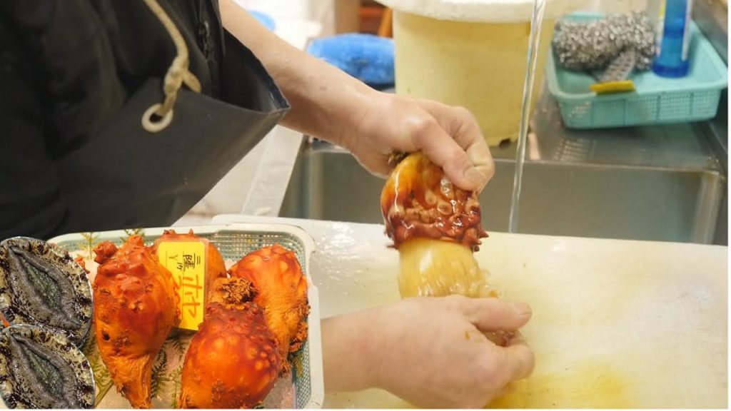 Giant Sea Squirt- Giant abaloneAssorted Seafood Sashimi-Japanese Street food/ホヤ・アワビの刺身