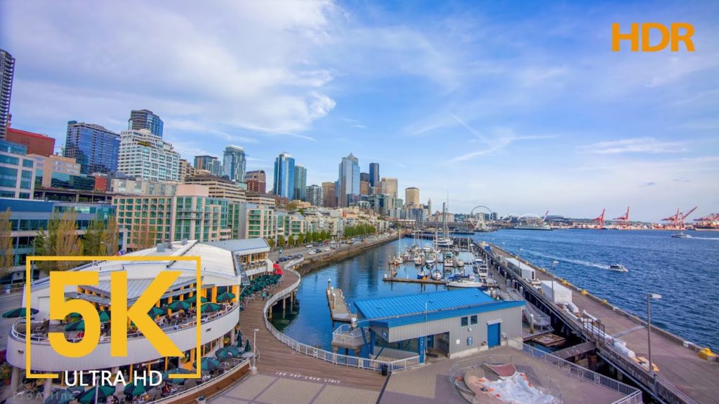Seattle Pier 66 - 5K HDR Cityscape with Relaxing Music - Top Seattle's Attractions, Washington State