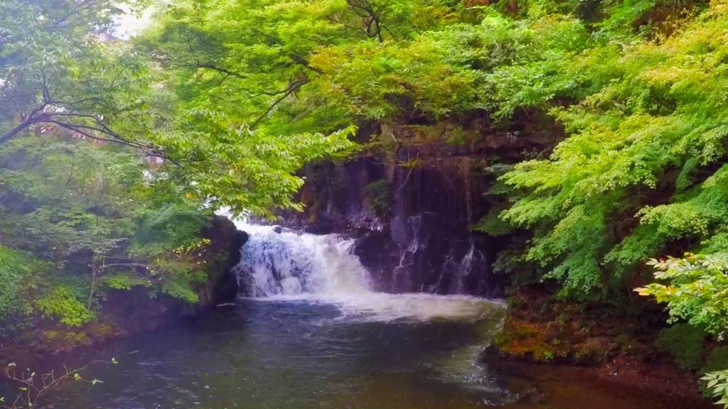 Japanese Hot Spring Waterfall