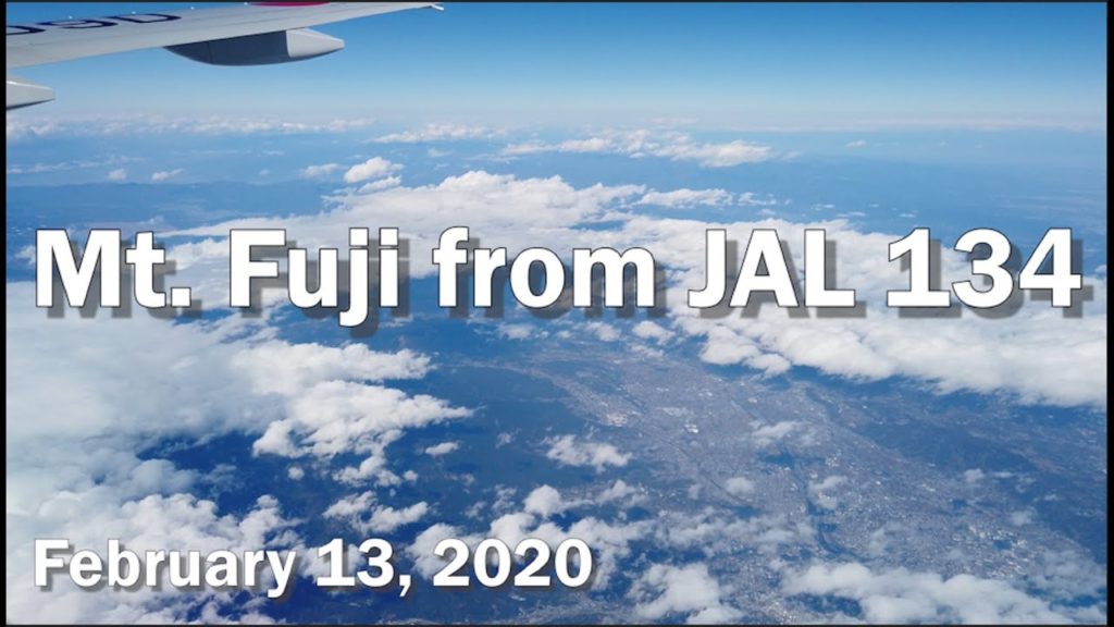 Mt. Fuji from JAL 134 on February 13, 2020