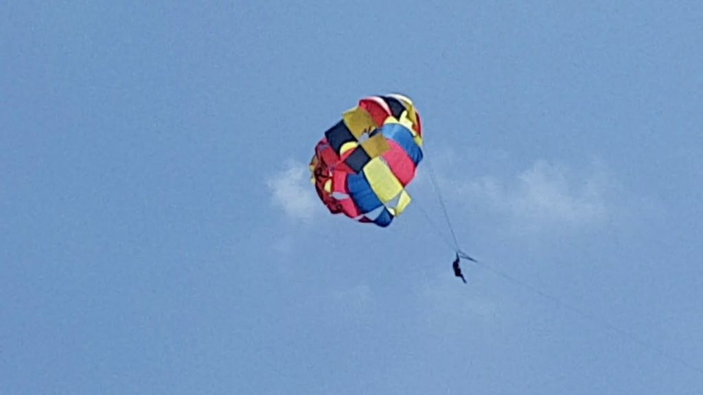 Fun at the Levante beach and paraglider