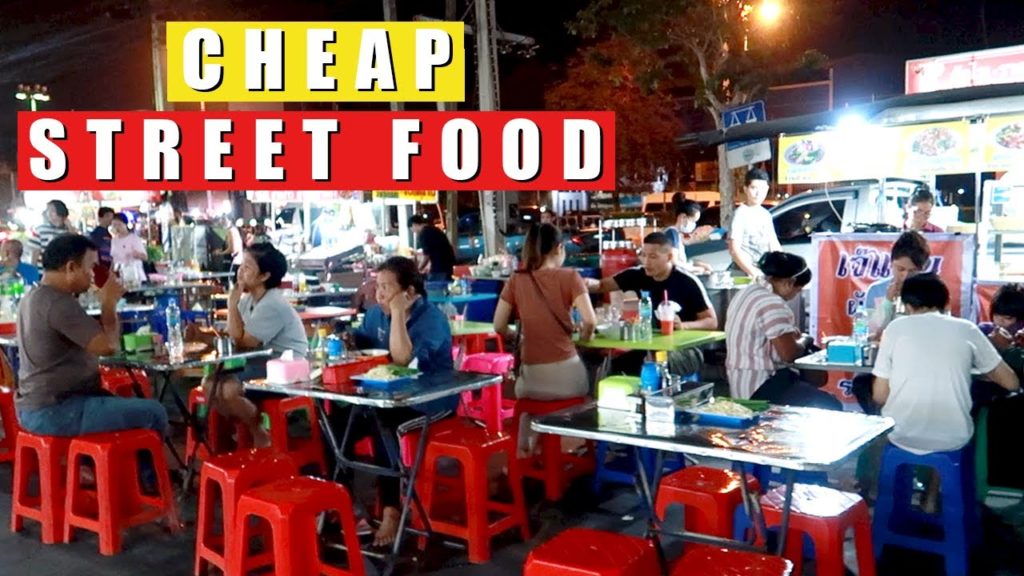 CHEAP STREET FOOD: Best Place To Eat Street Food In Kanchanaburi, Thailand