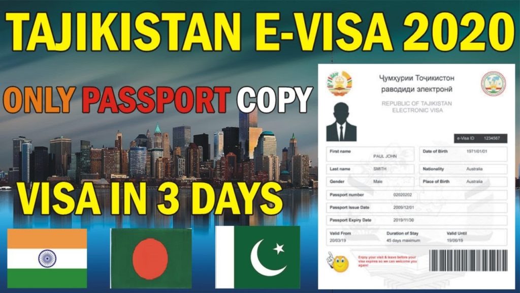 TAJIKISTAN VISA APPLY ONLINE 2020