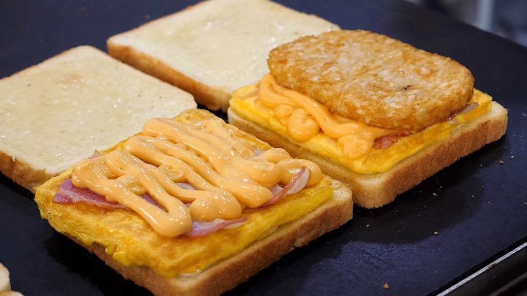 Deep Cheese Bacon Potato Toast - Korean Street Food