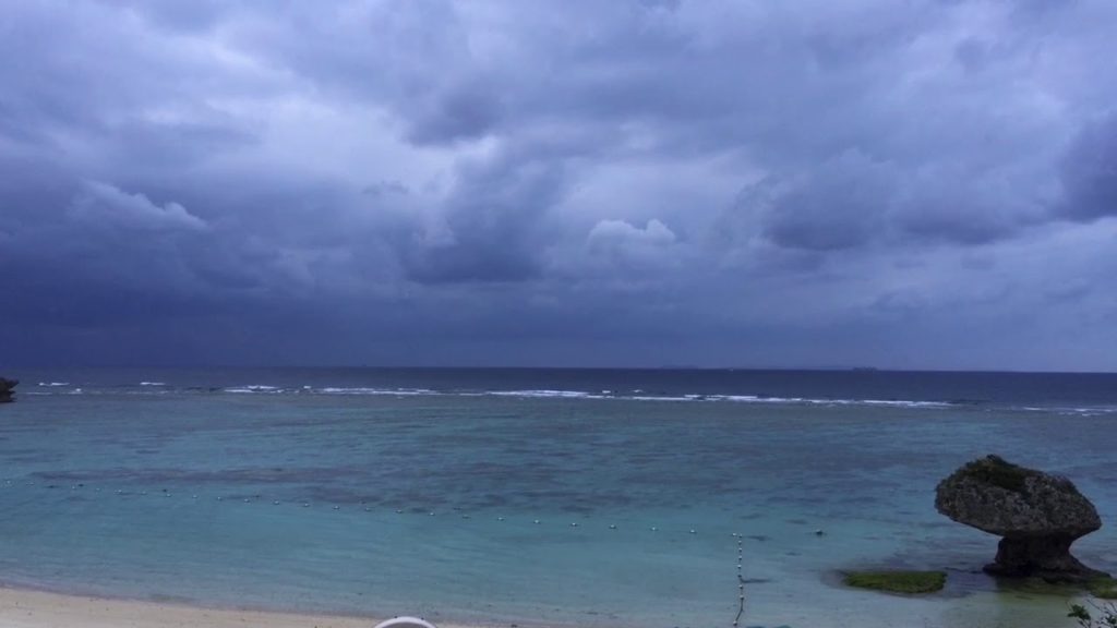 Memories of travel  in 2015. Watching the sea in Okinawa