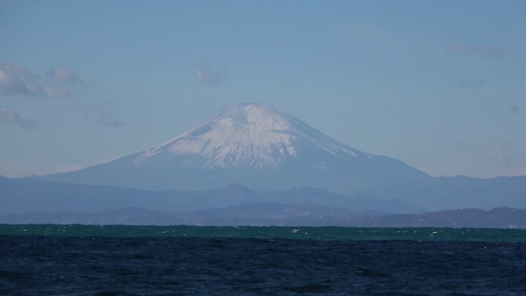 View of Mt. Fuji from Morito beach, Hayama