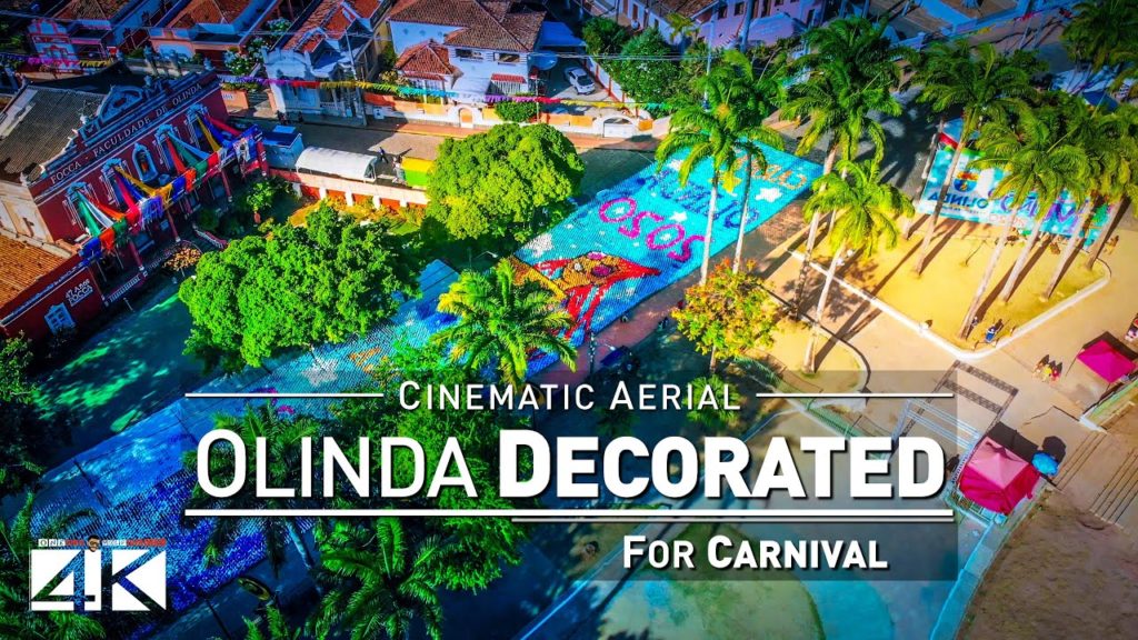 【4K】Beautiful Carnival Decoration in Olinda (PE) | Carnaval do BRASIL 2020 | Cinematic Aerial Film