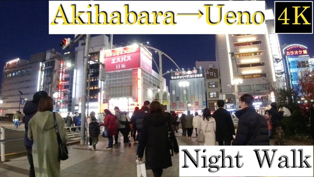 【4K】Night Walk in Tokyo/Akihabara to Ueno/Osmo Action