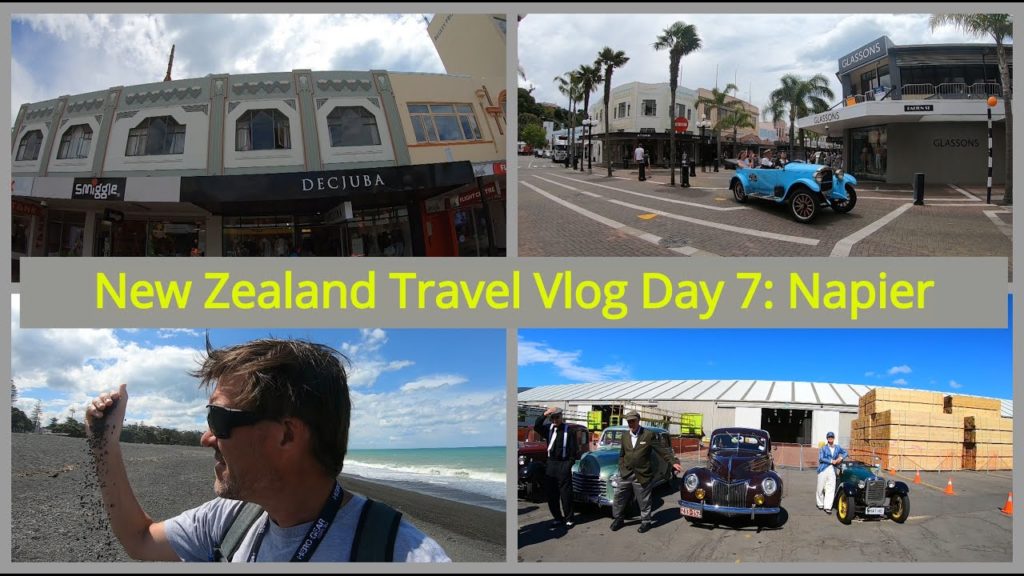 New Zealand Travel Vlog Day 7: Napier - Art Deco and Black stones.