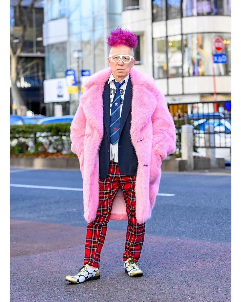 Soji (@sojiyoshida) on the street in Harajuku wearing a colorful look - includin...