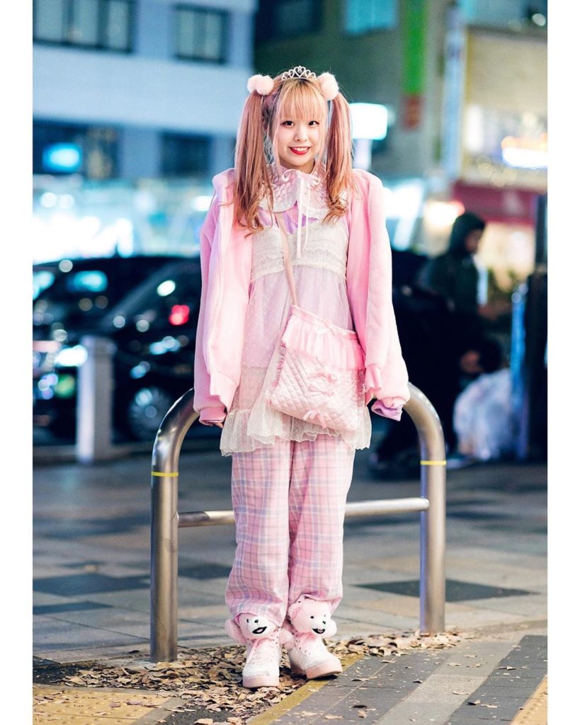 Kawaii-loving Japanese fashion student Rio (@rio_cherry_) on the street in Haraj...