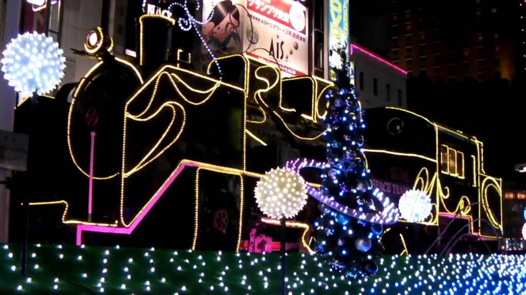 illumination of steam locomotive Tokyo JAPAN 新橋駅ＳＬイルミネーション