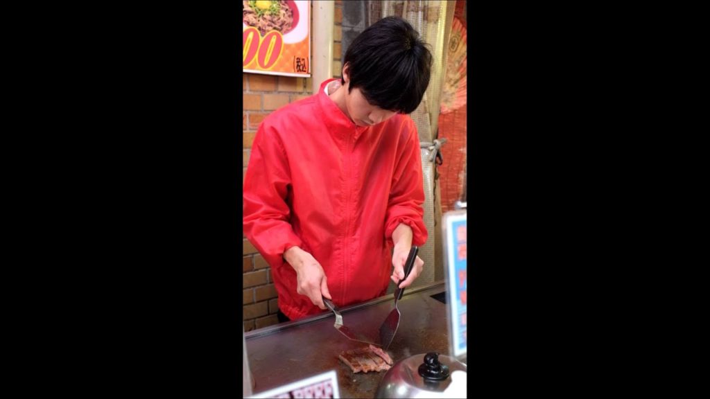 Kobe Beef Being Cooked at Central Wholesale Market. Osaka, Japan.
