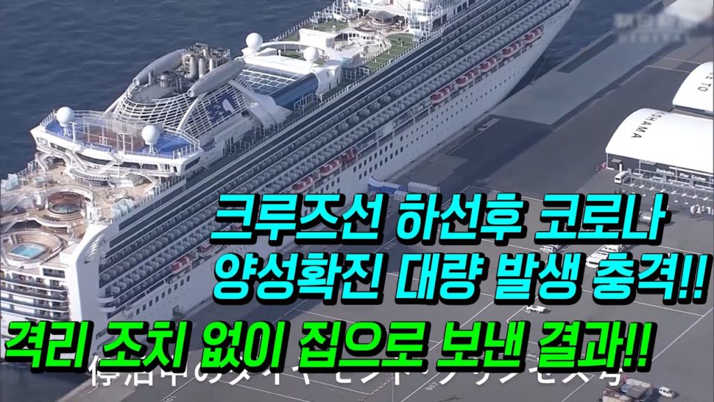 요코하마 크루즈선 하선후 귀가 양성확진 대량 발생!! 新型コロナウイルス japan travel 대구 신천지