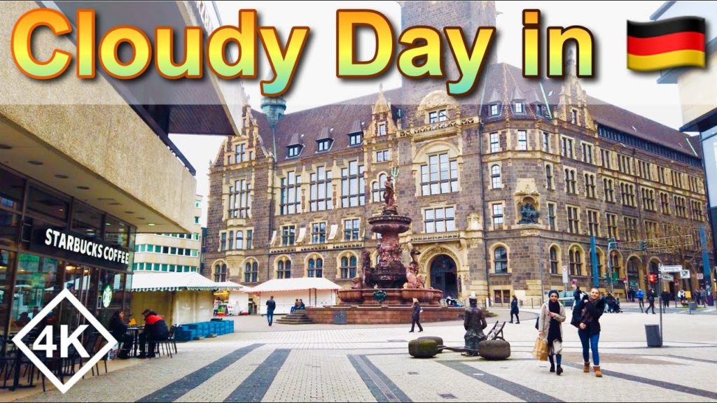 Walking through Western Germany - Wuppertal City Tour on a Cloudy Day