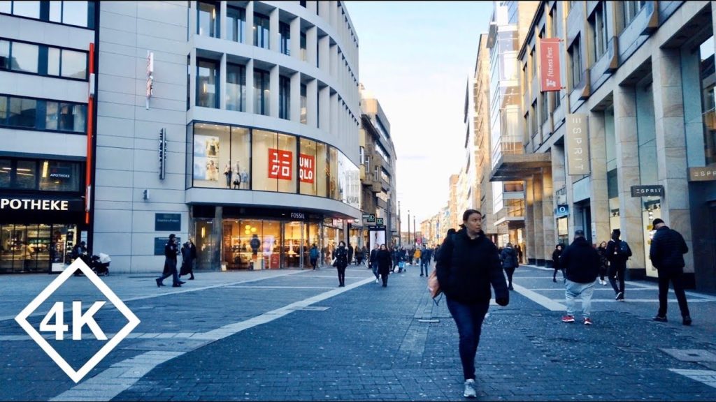 Western Germany Afternoon Walking - Düsseldorf City on a Sunny Winter Day