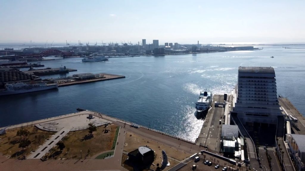 dji osmopocket motion timelaps Morning View of kobe Meriken Park