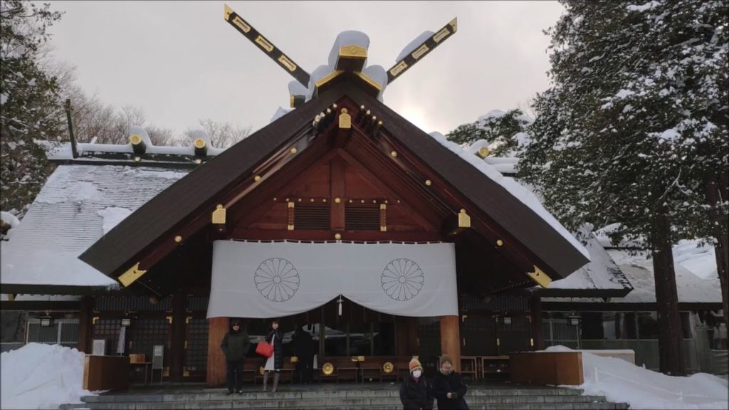 MUST VISIT Old Hokkaido Government Building, Clock tower, and peaceful hokkaido Shrine in SNOW!