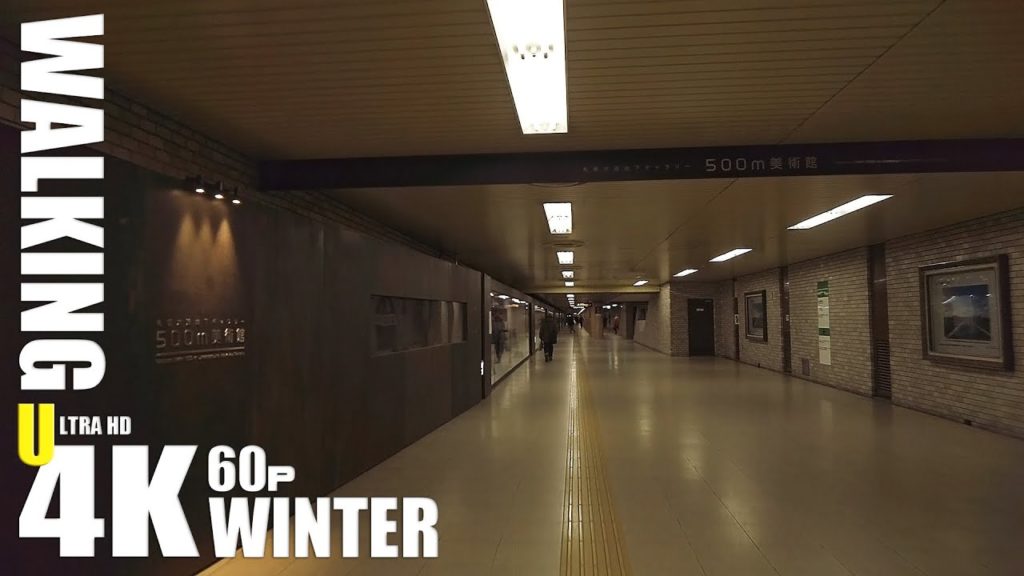 Sapporo Odori 500-m Underground Walkway Gallery | 札幌大通地下ギャラリー 500m美術館 | 4K60p Binaural ASMR