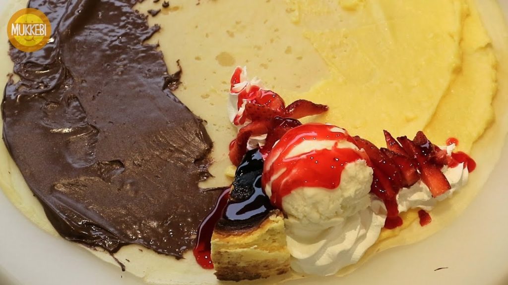 Crepe with Strawberry, Cheesecake and Ice Cream │ Japanese Street Food in Malaysia