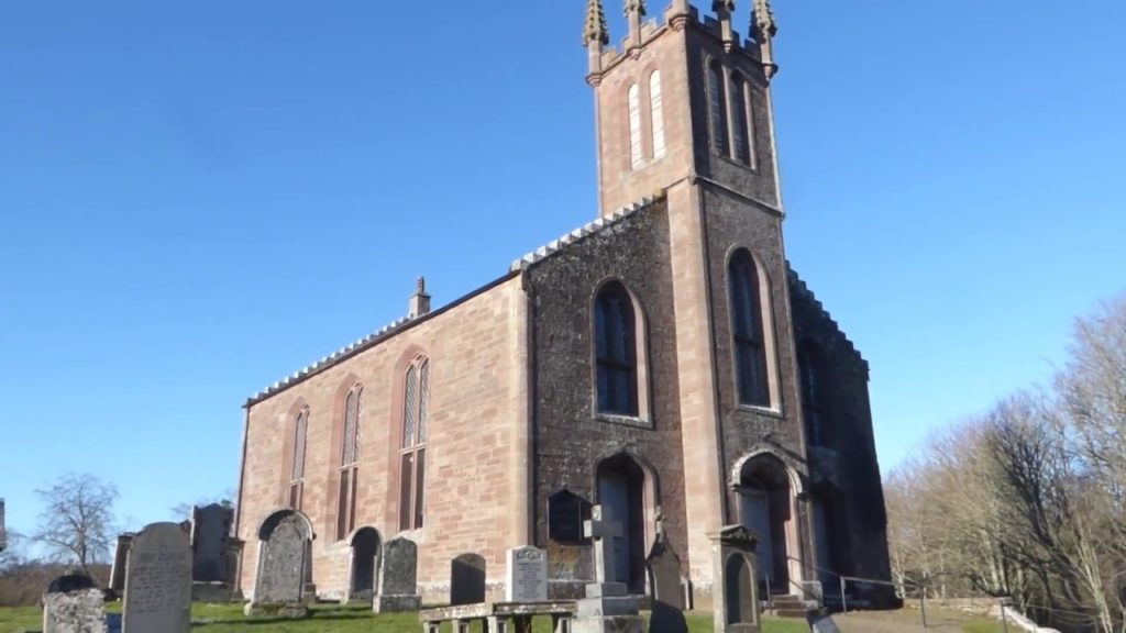 Winter Road Trip Drive To Parish Church And Cemetery In Clunie Perthshire Scotland