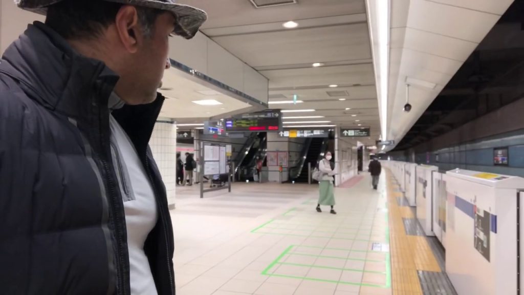 Social distancing in Japan transport system