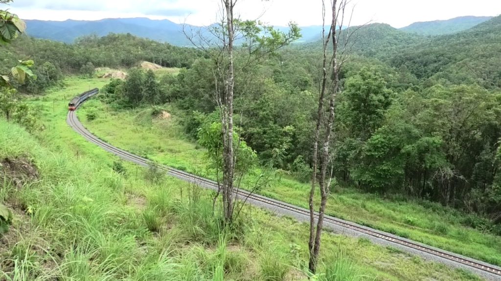 Japanese Railcar Travelling North in Doi Khun Tan National Park, Thailand's Northern Line - SRT