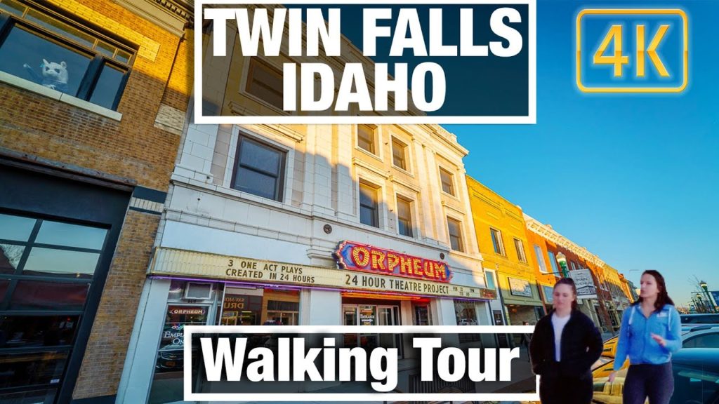 4K City Walks - Downtown Main Street - Twin Falls Idaho - Virtual Treadmill Scenery Walk and Travel