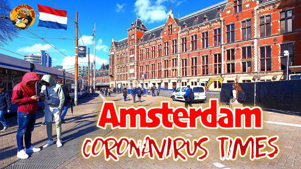 AMSTERDAM CENTRUM BINAURAL 4K WALKING TOUR (Coronavirus Times)