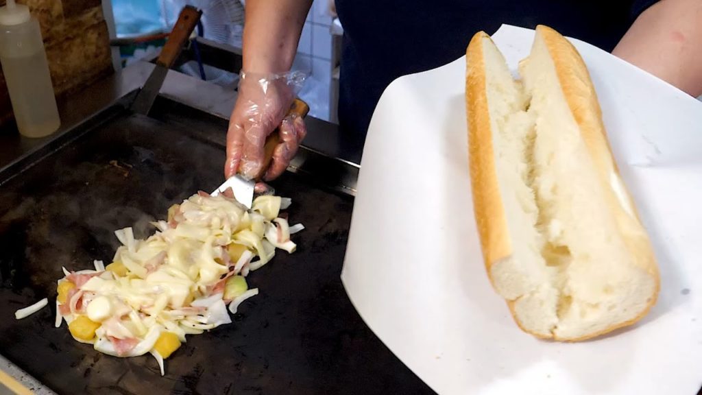Hawaiian Pineapple Cheese Sandwich - Korean Street Food