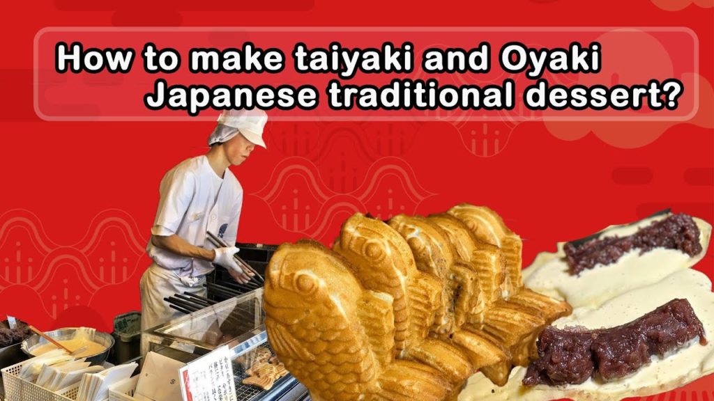 Japanese Street Food - TAIYAKI CAKE Red Bean and Sweet Potato |street food japan - taiyaki  鯛焼き