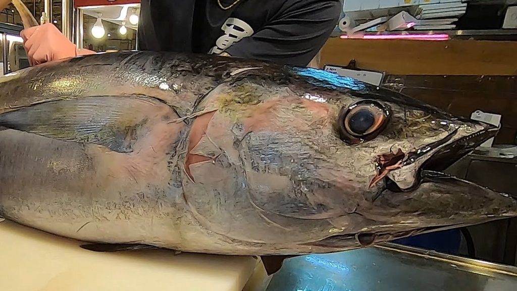 Super shock ! ! Fillet a whole Tuna into an amazing number of  sashimi - Taiwan street food