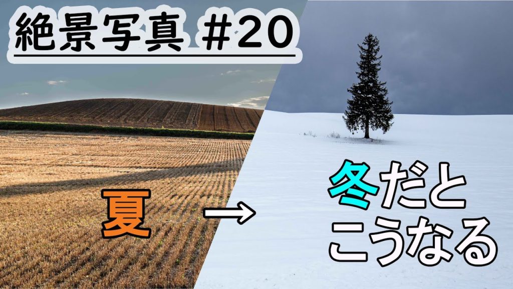 【絶景写真#20】冬の美瑛の絶景風景を撮りに行って、夏と冬を比較してみた,vlog japan photo walk,Biei, Hokkaido