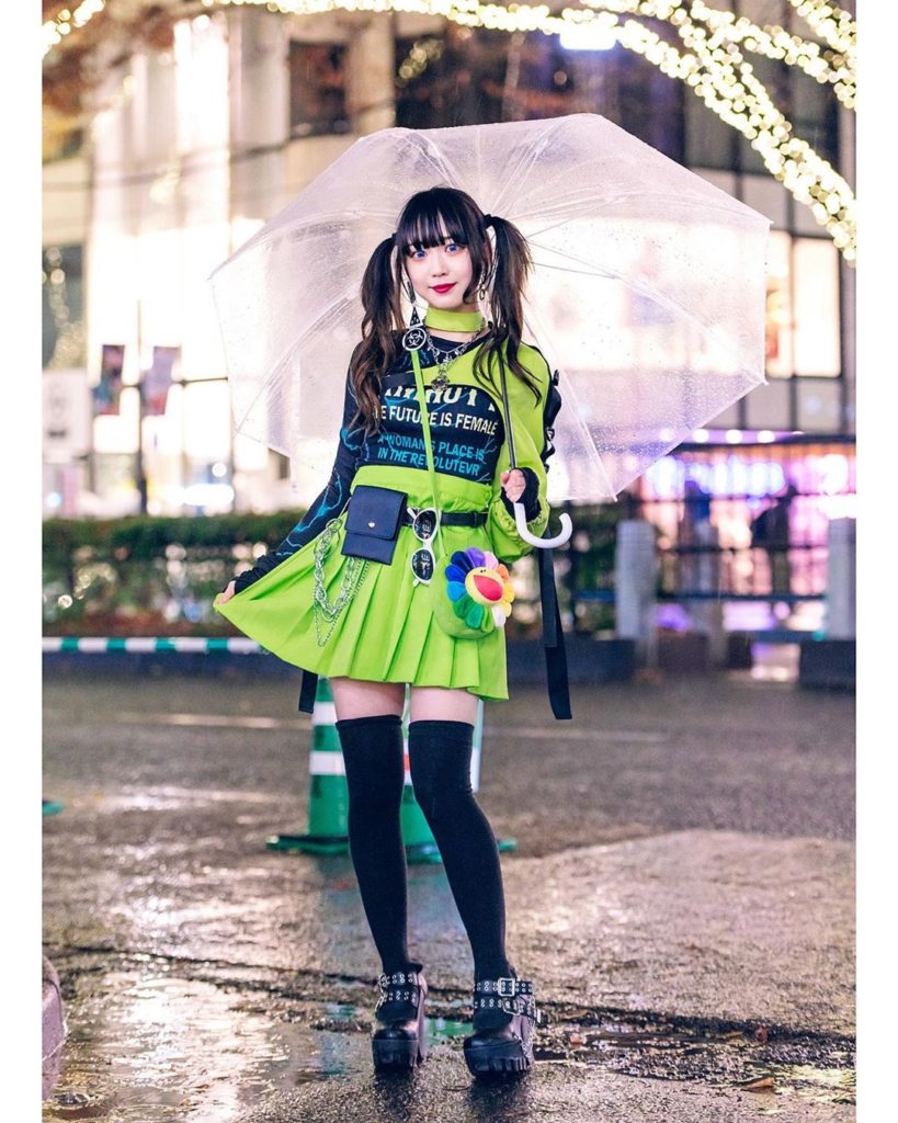 Japanese idol and Harajuku shop staff Misuru (@meguharajuku) on the street in Ha...